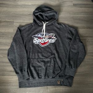 Go Bar Down Salt and Pepper Grey Windsor Spitfires Hockey Graphic Hoodie